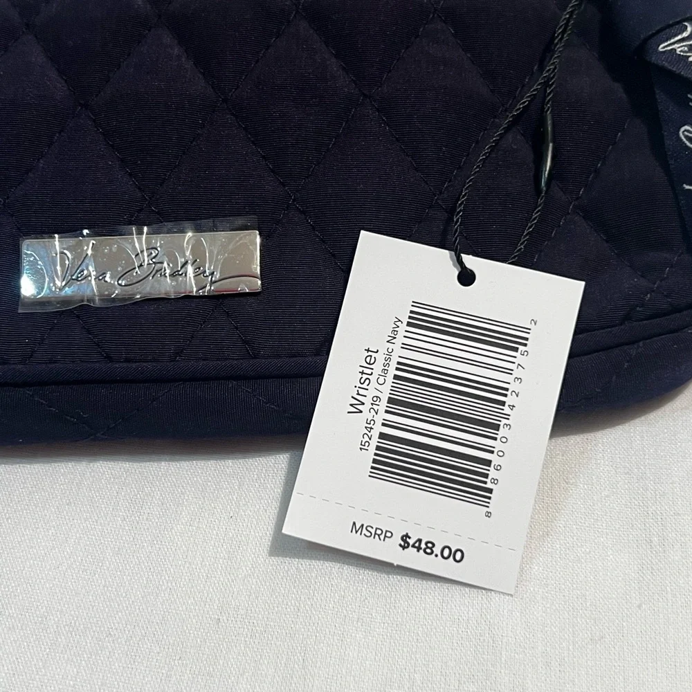 Vera Bradley Quilted Classic Navy Wristlet